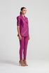 Vegan Leather Royal Fuchsia Ruched Jacket